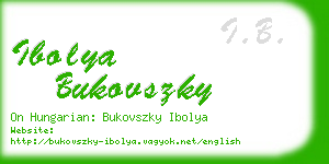 ibolya bukovszky business card